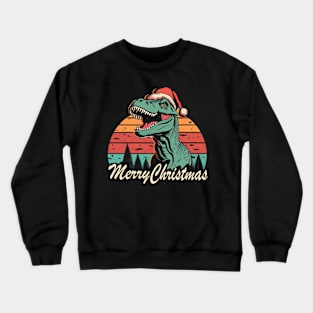 Dino Santa Merry Christmas Crewneck Sweatshirt